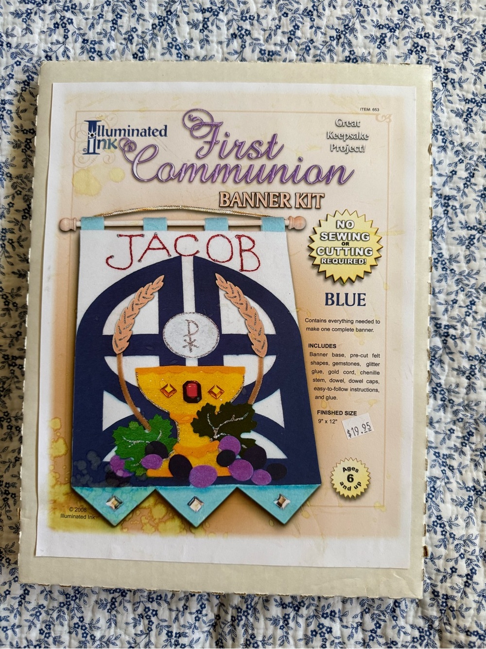 First Communion Banner Kit - Blue